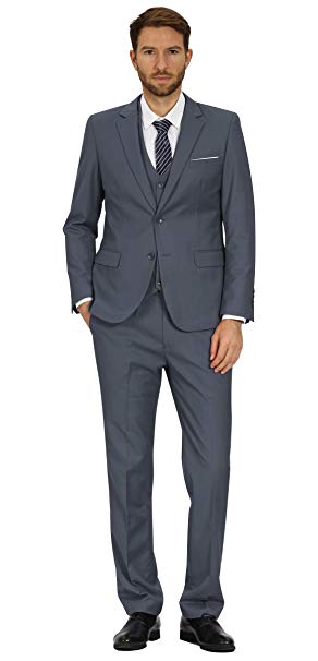 WEEN CHARM Mens Suits 2 Button Slim Fit 3 Pieces Suit