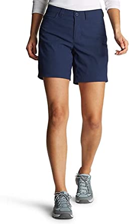 Eddie Bauer Women's UPF 50  Stretch Rainier Short (as1, Numeric, Numeric_8, Regular, Regular, Medium Indigo, 8)