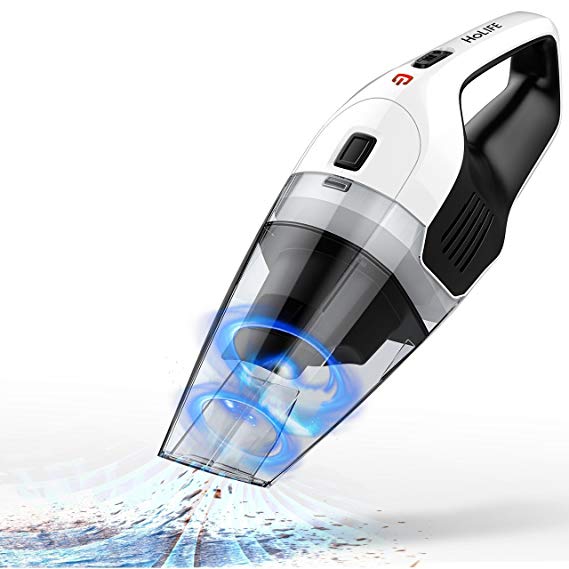 HoLife Handheld Vacuum Cordless Wet Dry Bagless Cleaner, Portable Powerful Hand Car Vac Pet Hair Cleaner with Cyclonic Suction