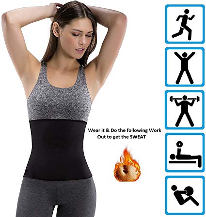 ADA Hot Body Slim Shaper Slimming Belt - ADA Tummy Trimmer Neotex Belt Sauna Women Men Waist Trainer Trimmer Belt Fat Burner Ab Cincher for Workout Weight Loss (Unisex)