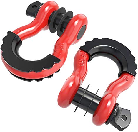 ORCISH Shackles 3/4" (2 Pack) D Ring Shackle Off Road Shackles 4.75 Ton (10450lbs) Maximum Break Strength with 7/8'' Pin Heavy Duty D Ring for Jeep Vehicle Recovery