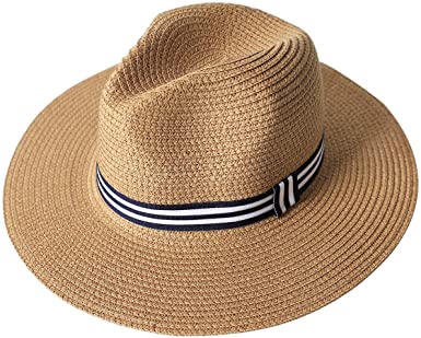 Unisex Straw Fedora Hat, Sun Hat, Beach Hat for Summer