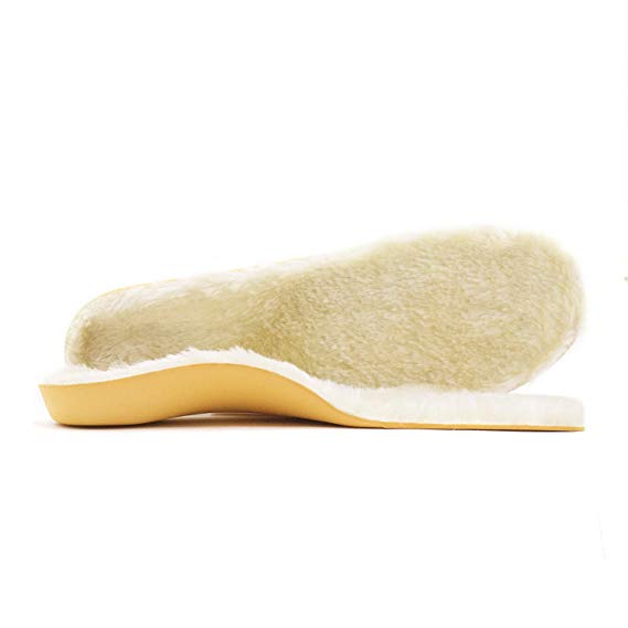 Wool Insoles with Arch Fit Soles Sheepskin Shoe Inserts Replacement Universal for Women Men Boots Cozy, S