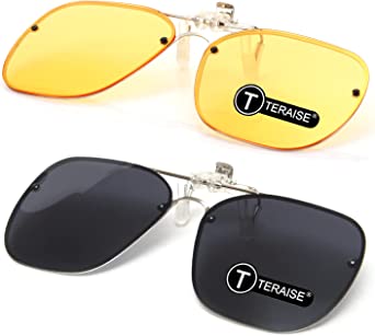 TERAISE Clip On Sunglasses Flip up HD Polarized Unisex for Outdoor/Driving UV400