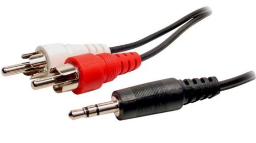 6 FT. Value-Series Audio Y-Adapter Cable - Male Mini-phone stereo 3.5mm to 2 Male RCAs