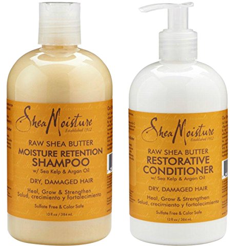 Shea Moisture Raw Shea Butter Restorative Shampoo 13oz and Conditioner Bundle 13oz