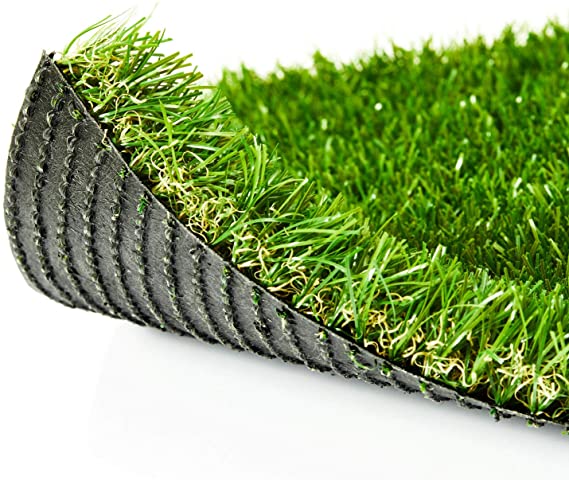 ZGR Premium Artificial Grass 4' x 8' Outdoor Rug, 1.38” Realistic Thick Turf for Garden, Yard, Fake Lawn, Dogs Synthetic Grass Mat, Non-Toxic, Rubber Backed with Drainage Holes, Customized Sizes
