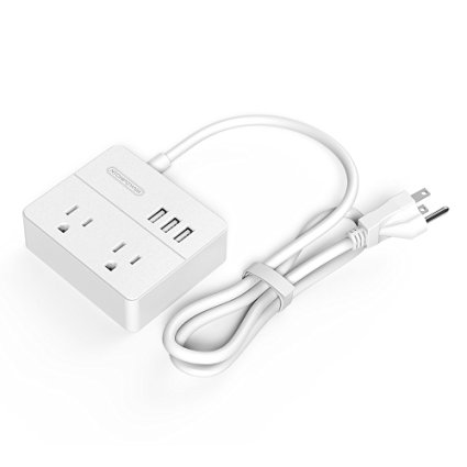 NTONPOWER Mini Portable Travel Power Strip Desktop with USB Charging Ports for Anker Power Bank/USB Charger /Mobile Phones and Laptop