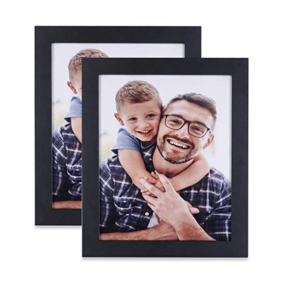Jiabee 8x10 Wooden Picture Frame Stand & Hanging Couples Sets-2 Collage for Family, 2-Pack Wood Acrylic Photos Frames for Wall & Tabletop Black