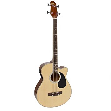 Electric Acoustic Bass Guitar Natural Solid Wood Construction With Equalizer New