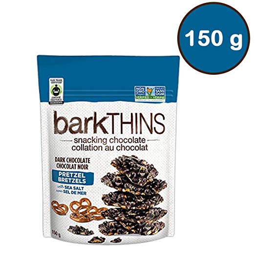 barkTHINS Dark Chocolate, Pretzel with Sea Salt, 150 Gram,  Candy