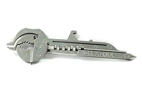 IVY Design FLEXTOOL 10-in-one Keychain Multitool for Home, Auto, Travel (1x, stainless)