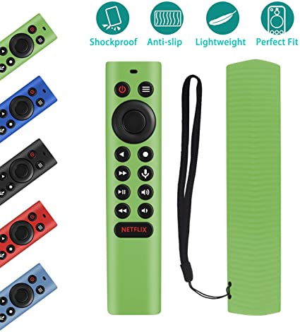 Protective Silicone Remote Cover for &nbsp;NVIDIA Shield TV Pro/4K HDR&nbsp;Remote Controller Washable Anti-Lost Remote Case with Remote Loop (Glow in Dark Green)