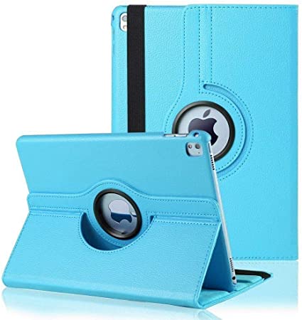 PT Case for iPad 7th Generation Case 10.2 inch 2019, 360 Degree Rotating Smart Leather Stand Protective Cover Case with Auto Sleep/Wake for Ipad 10.2, SkyBlue