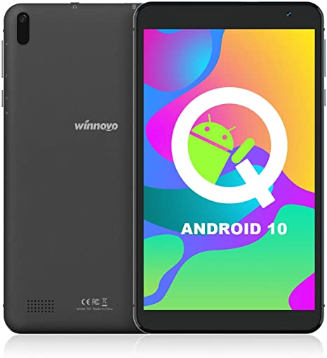 Tablet 7-inch Android 10.0 WiFi – Winnovo TS7 Tablets 32GB Storage Quad-Core Processer HD IPS Display 8MP Camera GPS FM Bluetooth Google Certification (Black)