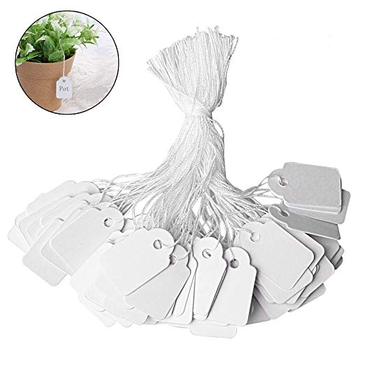 Hugesavings 500 Pieces Jewelry Price Tags, Marking Tags Clothing Display Tag Paper Price Labels with White Hanging String, 23 x 14mm