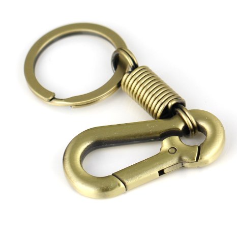 Maycom® Retro Style Simple Strong Carabiner Shape Keychain Key Chain Ring Keyring Keyfob Key Holder (Bronze)