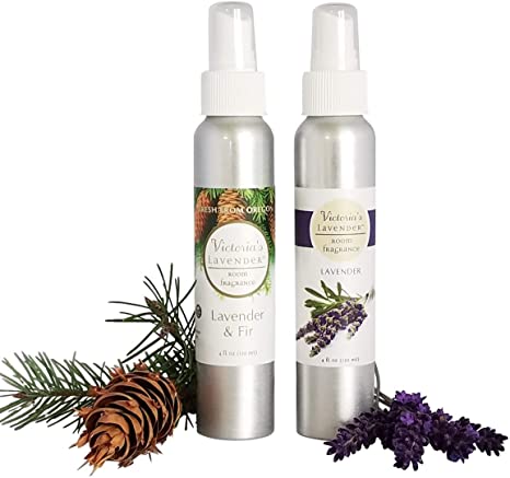 Victoria's Lavender Room Spray All-Natural Home Fragrance 100% Pure Essential Oil Air Freshener Odor Eliminator (Lavender & Fir)