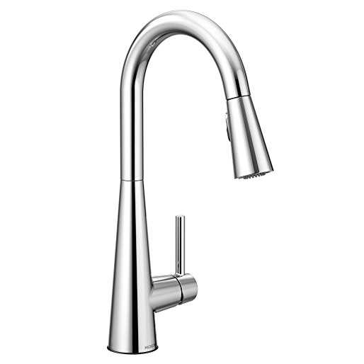 Moen 7864 Sleek One-Handle High Arc Pulldown Kitchen Faucet Featuring Reflex (7864), Chrome