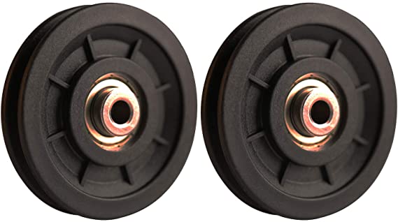 LFJ 90mm Gym Pulley Wheel, Universal Bearing Pulleys for Cable Machine Fitness Equipment Wearproof Abration Spare Part