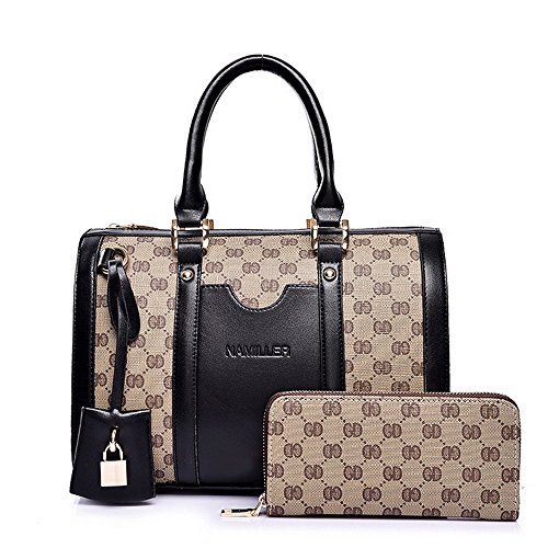 Women Handbag,Women Bag, KINGH Vintage PU Leather Shoulder Bag Purse 2 PCS Set Bag 089