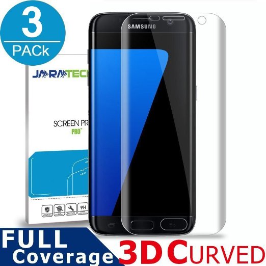 Galaxy S7 Edge Screen Protector,[Full Screen Coverage],JARATECH Premium HD Clear Edge to Edge [3D CURVED] PET Film Screen Protectors for Galaxy S7 Edge (5.5 inch)[2016 Model][Lifetime Warranty] 3Pack