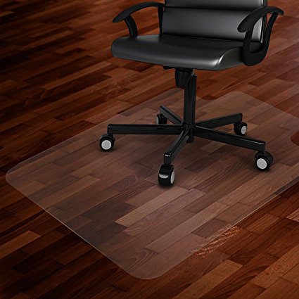 Azadx Office/Home Desk Chair Mat PVC Dull Polish Chairmat Protection Floor Mat 36" X 48" for Hard Floors ,Multi-purpose Hard Floor Protector,Transparent (36" X 48" with Lip)