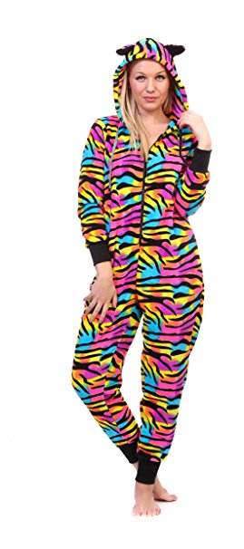 Totally Pink Women's Warm and Cozy Plush Adult Onesie / Pajamas / Onesies