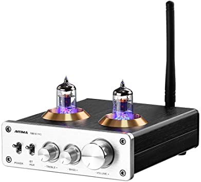 AIYIMA T2 PRO 6J1 Vacuum Tube Amplifier Stereo Power Amplifier 100W 100W 2 Channel Class D Digital Receiver QCC3008 Bluetooth 5.0 APTX for Home Passive Speaker System   DC19V Power Adapter