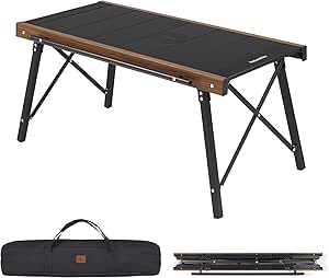 Naturehike Folding IGT Camping Table, Ultralight Aluminum Camp Table with Carry Bag, Portable IGT Unit Combination Table for Outdoor Cooking Car Camping Picnic RV Trip Patio Backyard BBQ