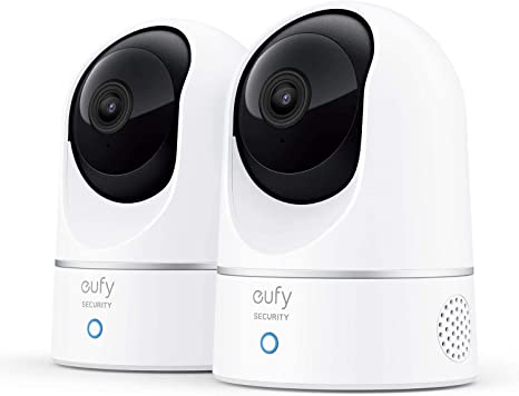 eufy Security, 2K Indoor Cam Pan & Tilt 2-Cam Kit, Plug-in Security Indoor Camera with Wi-Fi, IP Camera, Human & Pet AI, Voice Assistant Compatibility, Motion Tracking, HomeBase Not Required.