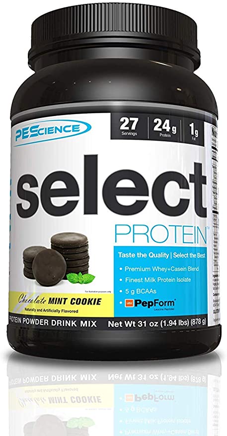 PEScience Select Low Carb Protein Powder, Chocolate Mint Cookie, 27 Serving, Keto Friendly and Gluten Free