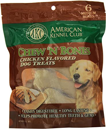 American Kennel Club Chicken Chew 'N Bones, 3.25 X 7.25 X 10-Inch