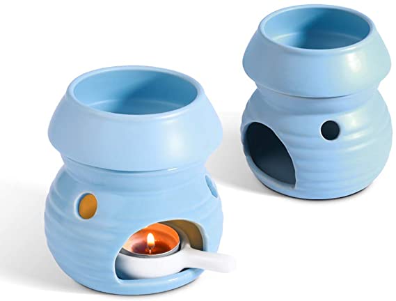 ComSaf Essential Oil Burner Wax Melt Burner with Candle Spoon, Aromatherapy Aroma Burner Ceramic Oil Diffuser Candle Tealight Oil Warmer Yoga Spa Home Bedroom Decor Christmas Housewarming Gift