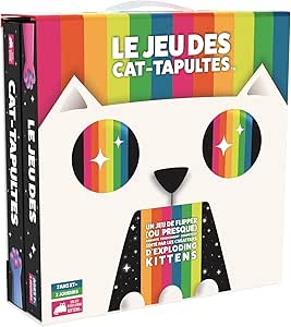 Asmodee - Exploding Kittens - Le Jeu des Cat-Tapultes - Jeu d'Ambiance - Jeu d'Action - Boîte Sert de Plateau de Jeu - Pour Enfants à Partir de 7 ans - 2 Joueurs - 15 Min