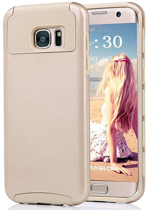 Galaxy S7 Edge Case, Eraglow Slim Fit Premium Dual Layer Protective Case with Shock Absorbing TPU Inner Layer for Samsung Galaxy S7 Edge (gold)