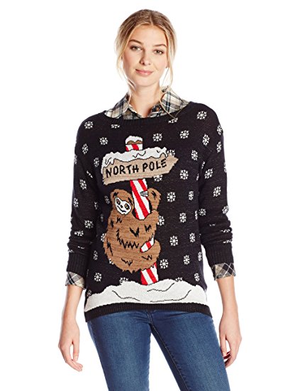 Isabella's Closet Women's North Pole Sloth Ugly Christmas Sweater