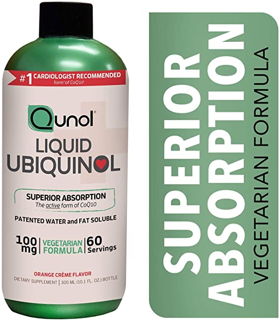 Qunol Liquid Ubiquinol CoQ10 100mg, Superior Absorption, Patented Water and Fat Soluble, The Active Form of Coenzyme Q10, Antioxidant for Heart Health, Vegetarian Formula, Orange Cream, 60 Servings