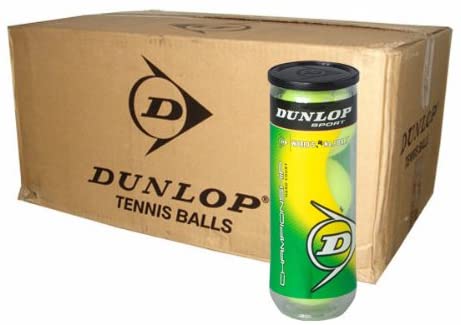 DUNLOP Championship Hard Court Tennis Balls - Case of 24 Cans - 72 Balls, Green