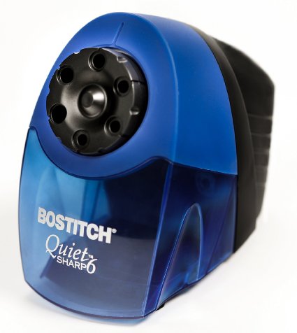 Bostitch QuietSharp  6 Classroom Electric Pencil Sharpener, 6-Holes, Blue (EPS10HC)