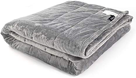 HIIMIEI 60x80 15 lbs Adult Weighted Blanket Made of Breathable Cotton Fit to Queen or King Size Bed Dark Gray