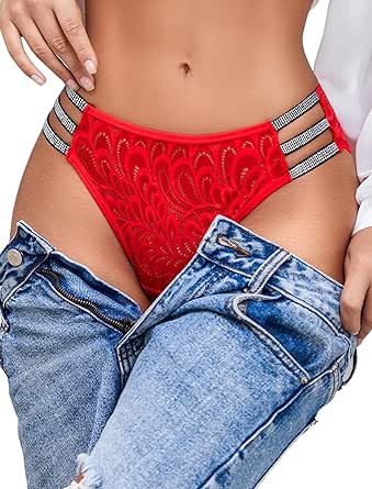 Avidlove Women Sexy Panties Lace Glitter Panty Cheeky Bikini Underwear 1-4 Pack