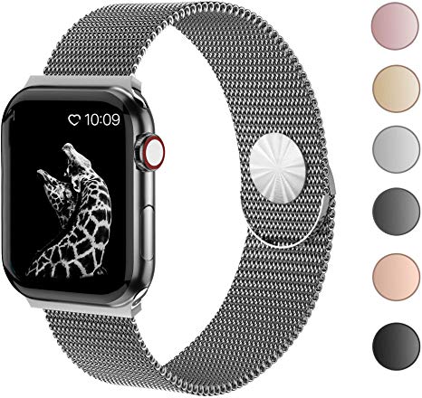 Cocos Compatible with Apple Watch Band 38mm 40mm 42mm 44mm, Stainless Steel Mesh Loop for iWatch Bands Women Men Series 5 4 3 2 1