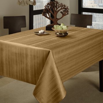 Benson Mills Flow Heavy Weight Spillproof 60-Inch by 120-Inch Fabric Tablecloth Taupe