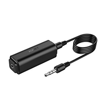 AUKEY Ground Loop Isolator with 3.5mm Audio Cable Noise Filter Portable for Car Audio System/ Home Stereo/ Bluetooth speaker (Black)