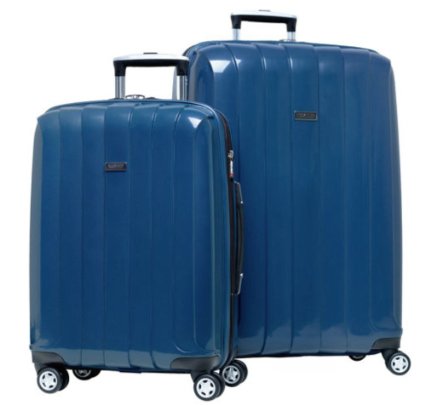 RICARDO BEVERLY HILLS LIGHTWEIGHT POLYCARBONATE EXPANDABLE SPINNER 2PC SET BLUE LUGGAGE