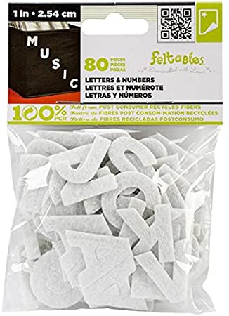 New Image Group 1NL-01573 Stick-It Felt Numbers and Letters, 1-Inch, White, 80-Pack