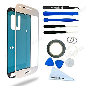 MMOBIEL Front Glass for Samsung Galaxy S4 mini (White) Display Touchscreen replacement kit 12pcs incl tools / pre cut Sticker / cleaning cloth / suction cup / wire