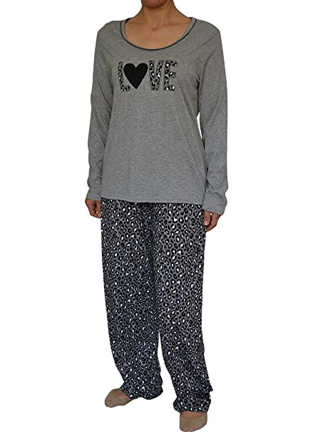 Alfa Global Women's 100% Cotton Short Sleeve Pajama Set with Pj Pants