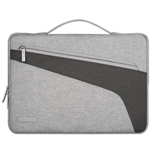 Mosiso Sleeve Cover Protective Bag for 12.9 iPad Pro / 13.3 Inch Laptop / Notebook Computer / MacBook Air / MacBook Pro Carrying Protector Briefcase Handbag, Dark Gray & Light Gray